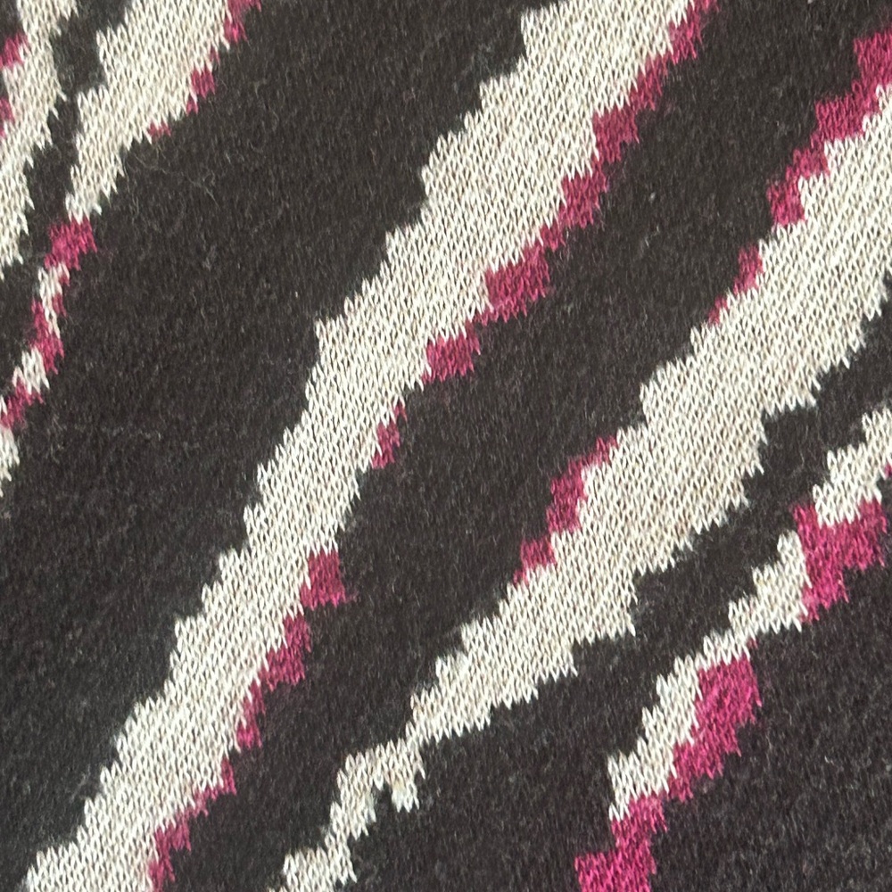 Dana Buchman Cotton SS Zebra Sweater M Black 3/4 Sleeve Career Casual Relaxed - Picture 2 of 11